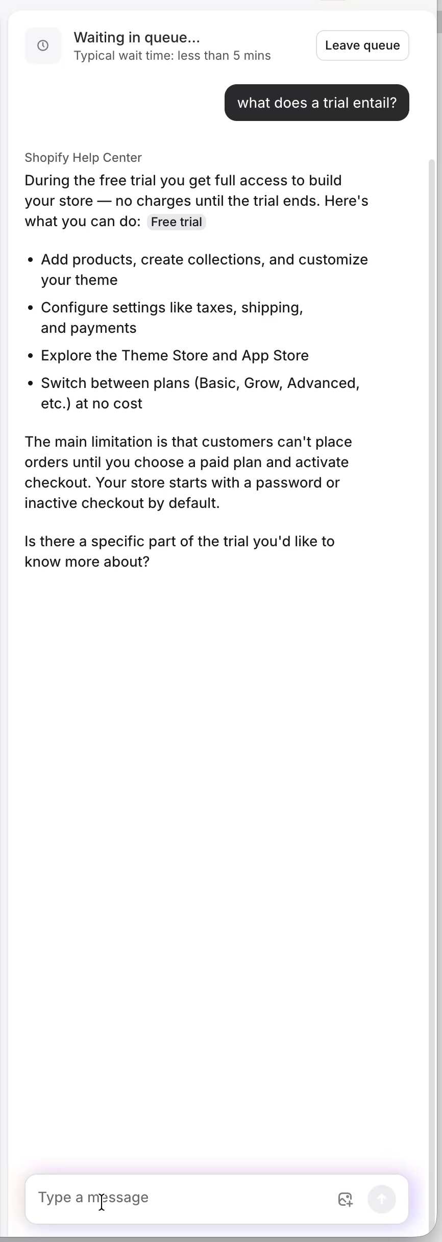 AI response in queue while waiting