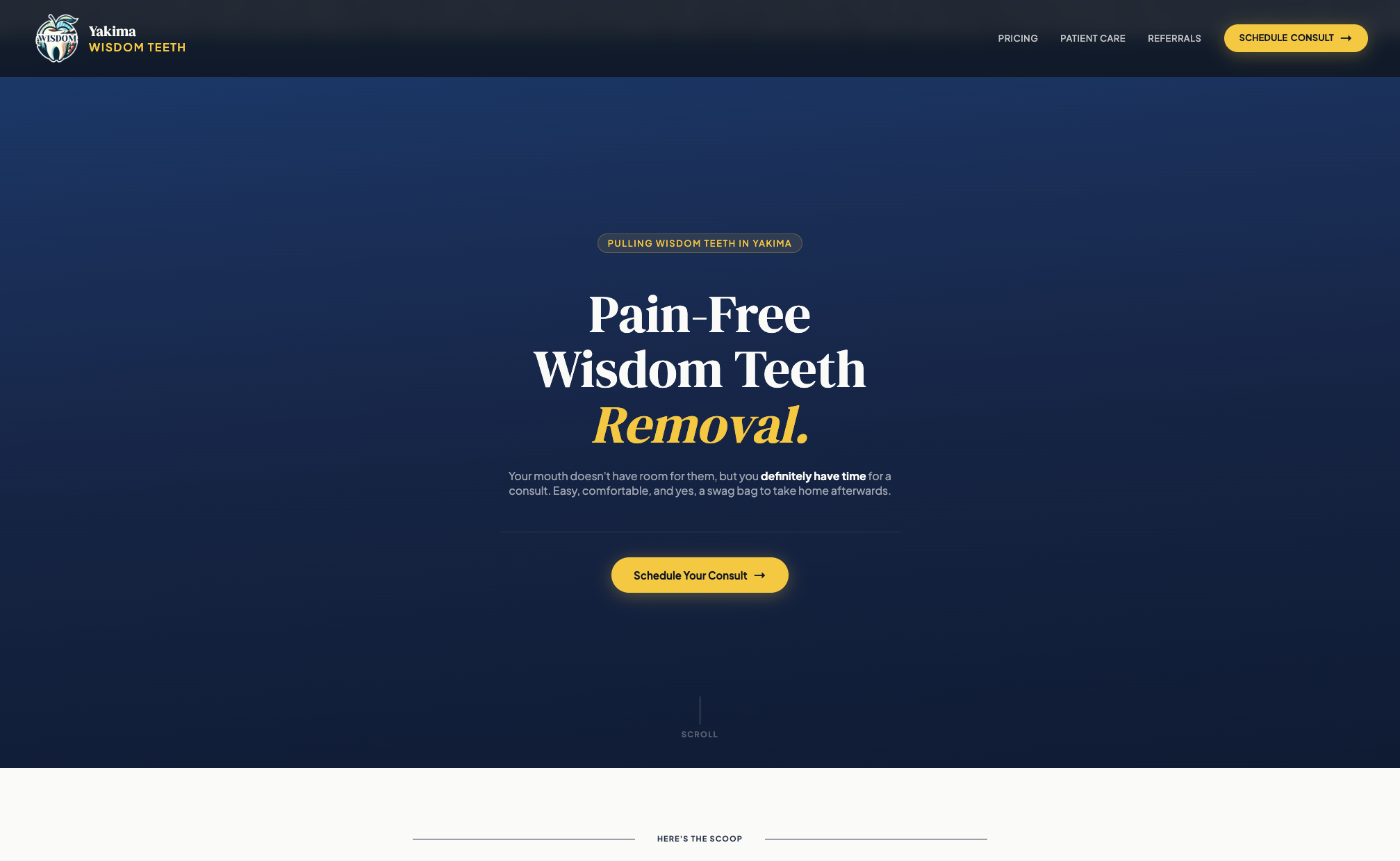 Yakima Wisdom Teeth landing page