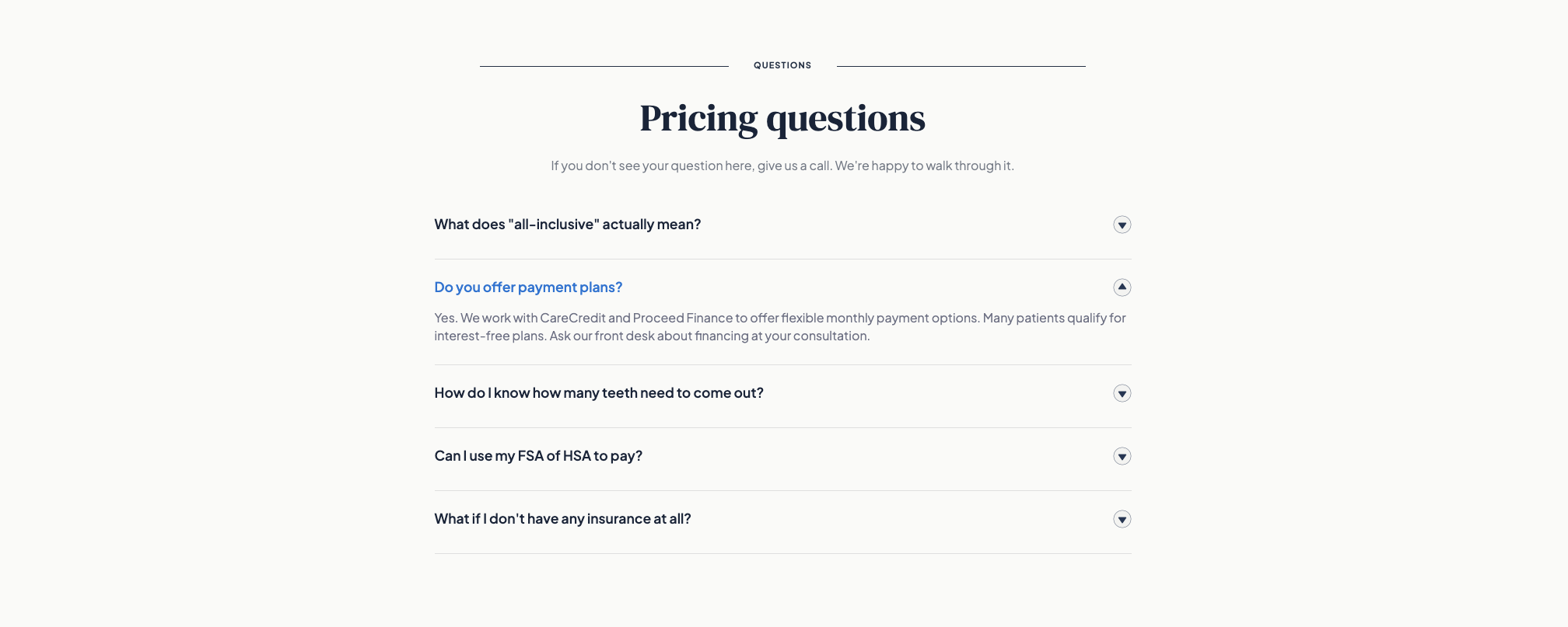FAQ section